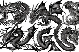 dragon, wraps around, angel, claws dig tattoo idea