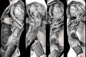 dragon, wraps around, angel, claws dig tattoo idea