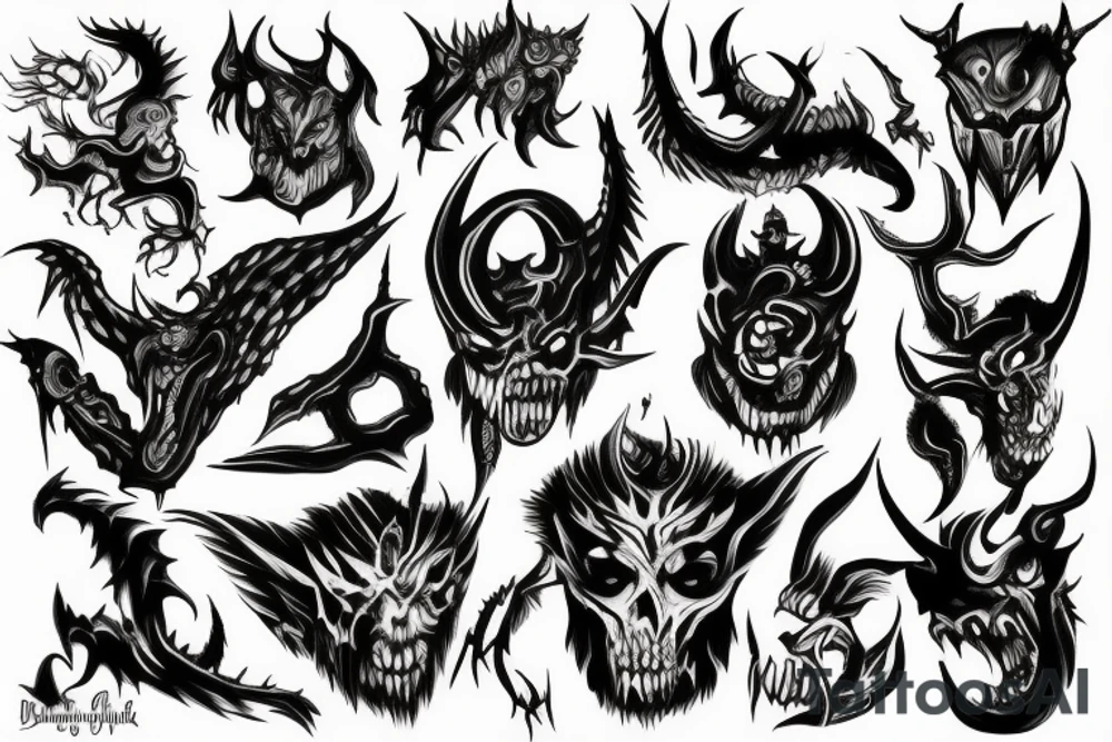 demon theme tattoo idea