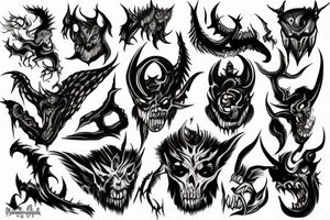 demon theme tattoo idea