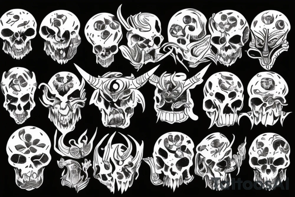 back demon theme tattoo idea