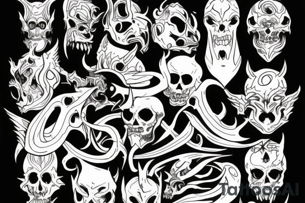 back demon theme tattoo idea