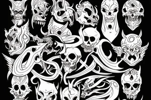 back demon theme tattoo idea