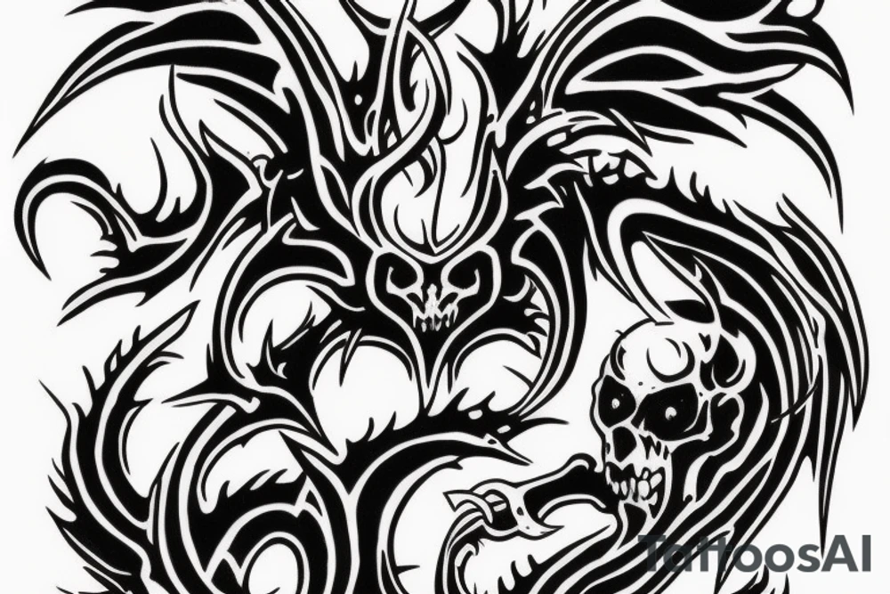 demon and pain, blood
theme tattoo for your back tattoo idea