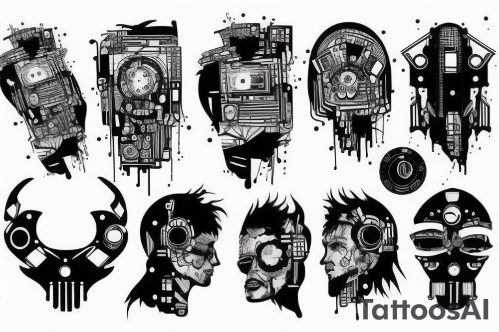 Cyberpunk Ukraine tattoo idea