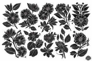 Dark orange marigold flower tattoo idea