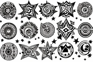 19 stars and 6 planets tattoo idea