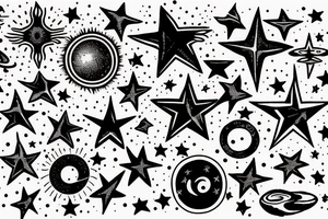 19 stars and 6 planets tattoo idea
