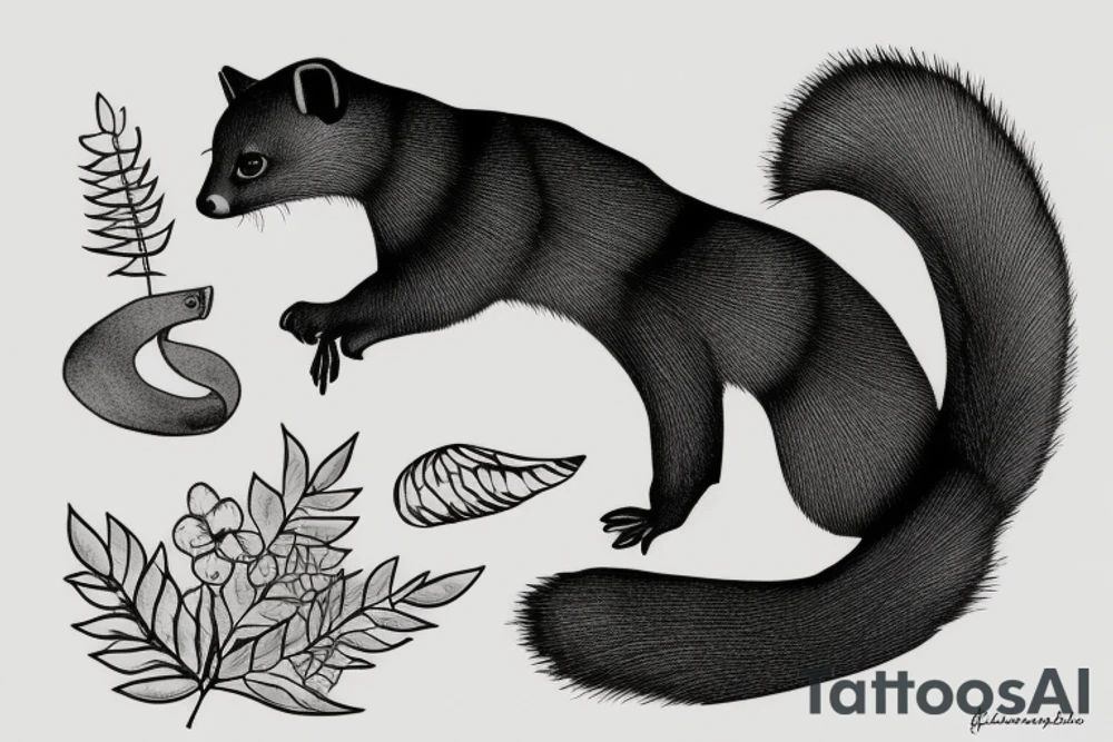 a beech marten in a fire tattoo idea