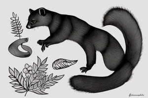 a beech marten in a fire tattoo idea