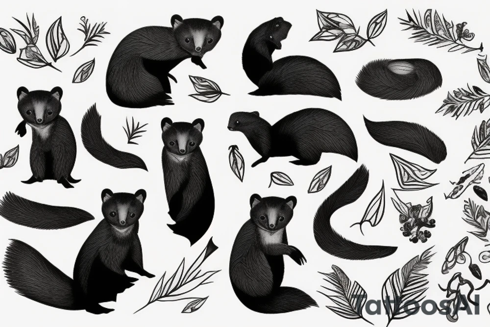 beech marten burning tattoo idea