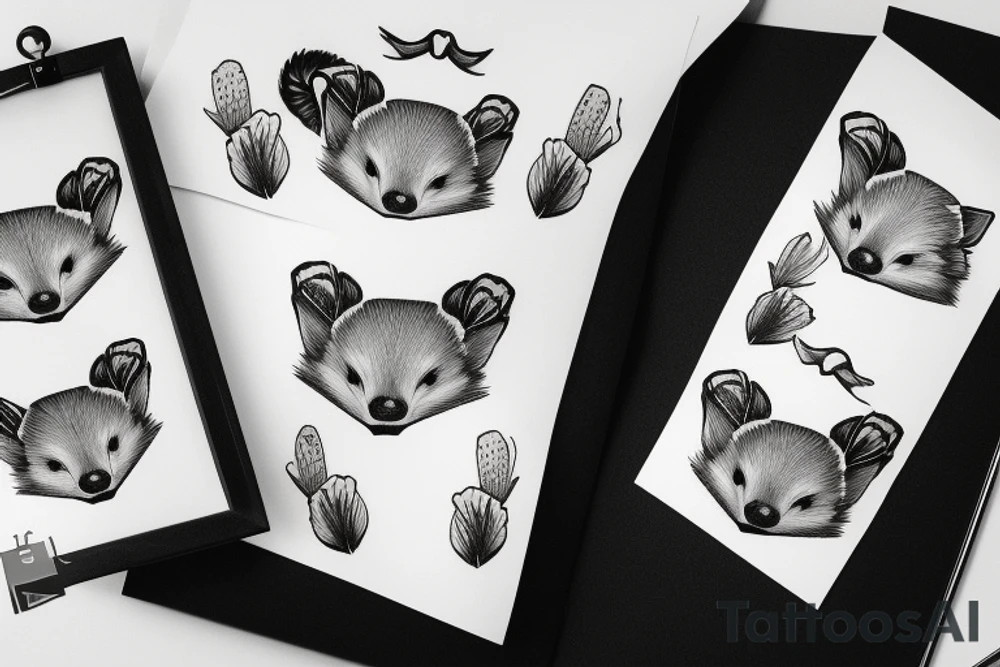 beech marten burning tattoo idea