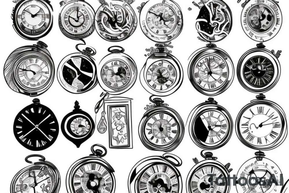 Pocket watch tattoo idea