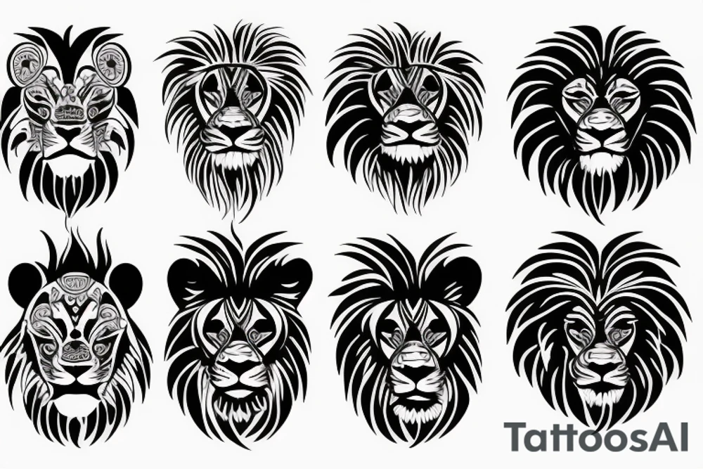 Scary Lions Head tattoo idea