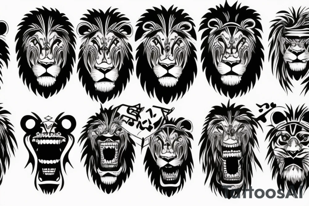 Scary Lions Head tattoo idea