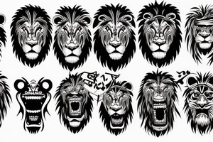 Scary Lions Head tattoo idea