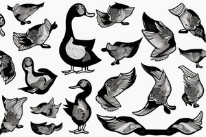 a gangster duck holds a shoal tattoo idea