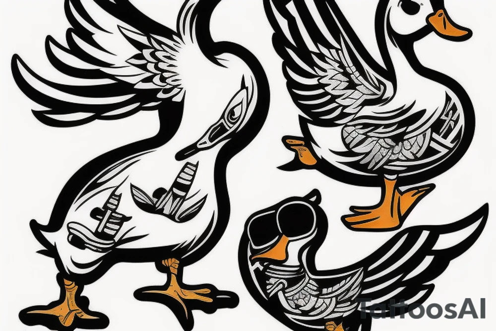 a gangster duck tattoo idea