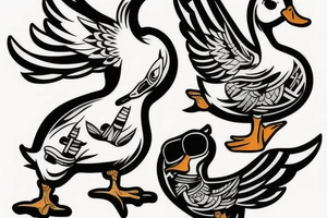 a gangster duck tattoo idea