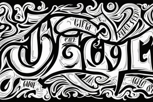 gang life lettering tattoo idea