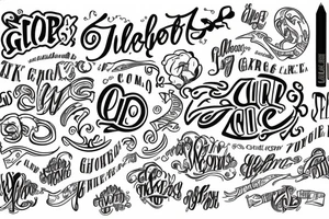 gang life lettering tattoo idea