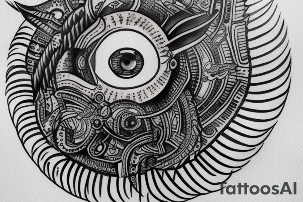technology inspired eye of horus tattoo idea