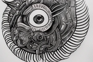 technology inspired eye of horus tattoo idea