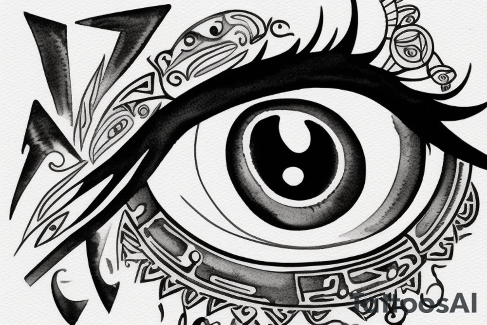 technology inspired eye of horus tattoo idea