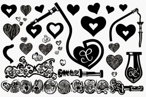 Tobacco pipe with heart shaped smoke tattoo idea