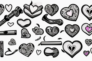 Tobacco pipe with heart shaped smoke tattoo idea