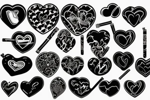 Tobacco pipe with heart shaped smoke tattoo idea