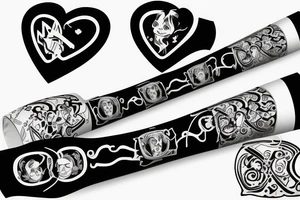 Oldschool tbacco pipe with heart shaped smoke tattoo idea