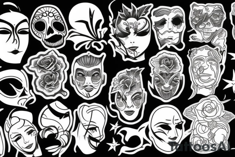 The man takes off his mask tattoo idea