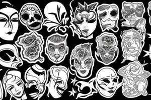 The man takes off his mask tattoo idea