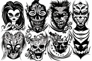 The man takes off his mask tattoo idea