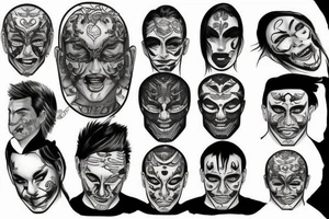 The man takes off his mask tattoo idea