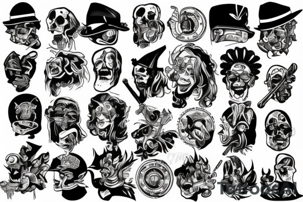 Gangster doing drugs and gambling tattoo idea