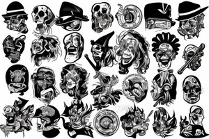 Gangster doing drugs and gambling tattoo idea