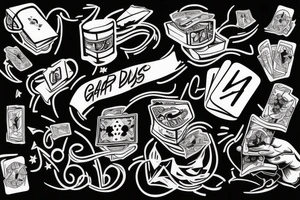 Gangster doing drugs and gambling tattoo idea