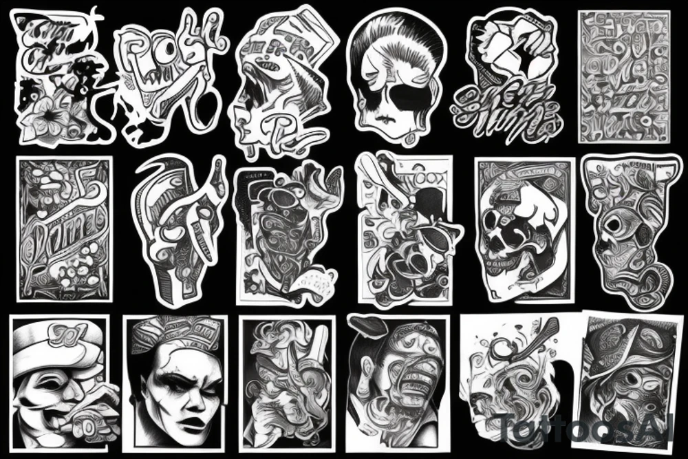 Gangster doing drugs and gambling tattoo idea