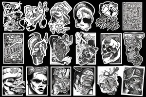 Gangster doing drugs and gambling tattoo idea