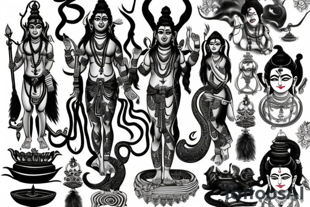 Lord Shiva standing on one leg tattoo idea