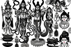 Lord Shiva standing on one leg tattoo idea
