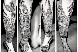 Lord Shiva standing on one leg tattoo idea