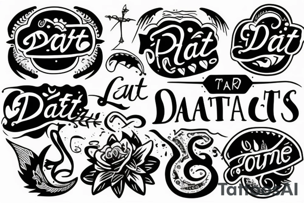 Dart with lettering tattoo idea