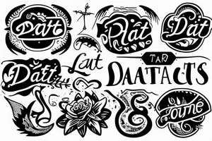 Dart with lettering tattoo idea