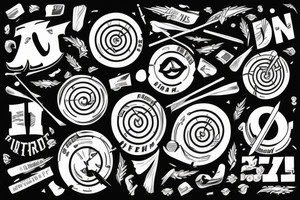 Throwing dart with lettering tattoo idea
