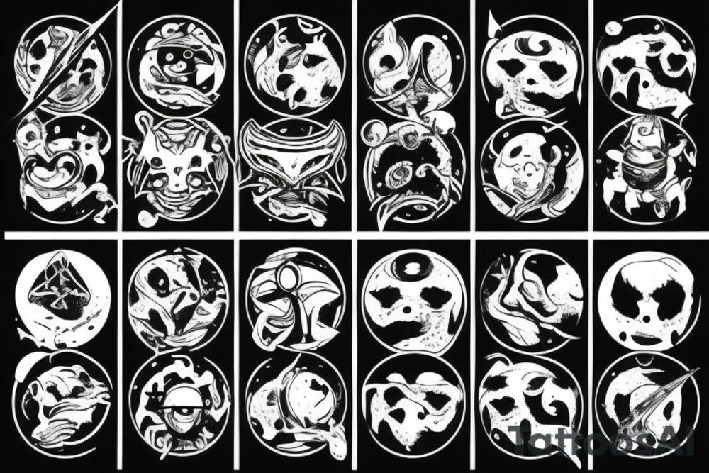 Planets with aliens and vikings tattoo idea
