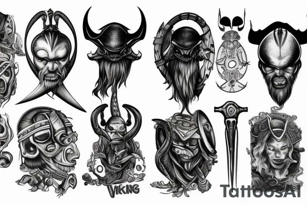 Aliens and vikings tattoo idea