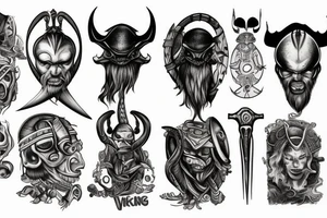 Aliens and vikings tattoo idea